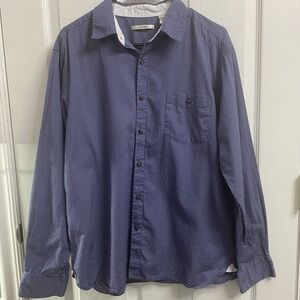 Campia Moda Shirt Mens Dress Large Blue Geometric Long Sleeve‎ Button Up Cotton